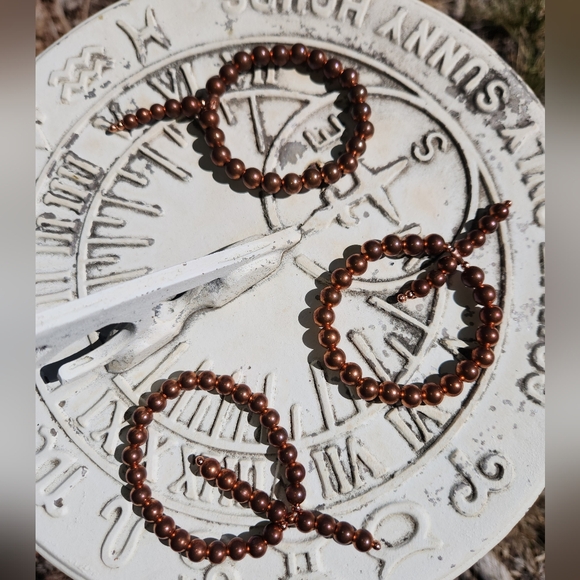 Unique Catterpillar Raw Copper beaded bracelet, Patina'd Size 7 and 8. - Picture 6 of 9